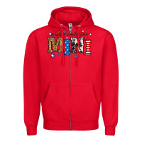 Red all american mini Zipper Hoodie - RanaPortraitStore