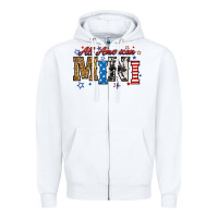 White all american mini Zipper Hoodie - RanaPortraitStore