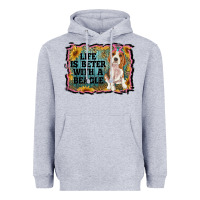 Heather Grey life is better with a beagle Heavyweight Hoodie - RanaPortraitStore