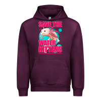 Mauve Wine save the water kittens axolotl Urban Hoodie - Jasminsmagicworld