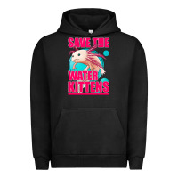 Pigment Black save the water kittens axolotl Urban Hoodie - Jasminsmagicworld
