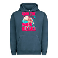 Pigment Midnight Navy save the water kittens axolotl Urban Hoodie - Jasminsmagicworld
