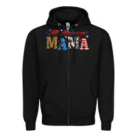 Black all american mama Zipper Hoodie - RanaPortraitStore