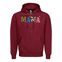 Burgundy all american mama Zipper Hoodie - RanaPortraitStore