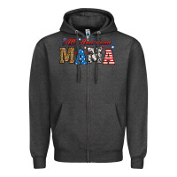 Charcoal Heather all american mama Zipper Hoodie - RanaPortraitStore