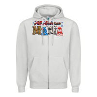 Dove Grey all american mama Zipper Hoodie - RanaPortraitStore
