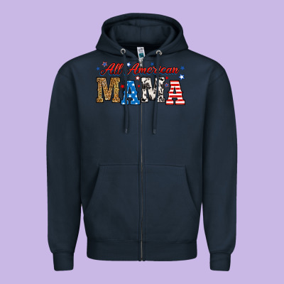 Zipper Hoodie all american mama