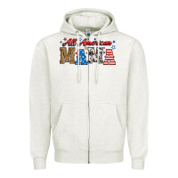Oatmeal Heather all american mama Zipper Hoodie - RanaPortraitStore
