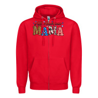 Red all american mama Zipper Hoodie - RanaPortraitStore