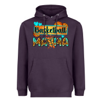 Plum basketball mama with leopard Heavyweight Hoodie - Zillion Design Studio