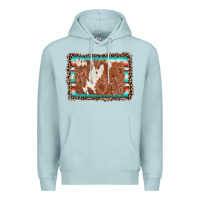 Blue Mist leopard serape cowhide  leather background Premium Hoodie - AdoDesignShop