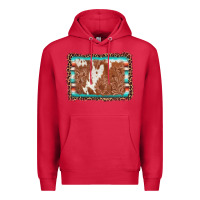 Cardinal leopard serape cowhide  leather background Premium Hoodie - AdoDesignShop
