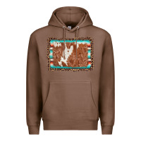 Chestnut leopard serape cowhide  leather background Premium Hoodie - AdoDesignShop