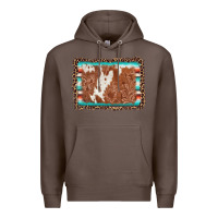 Coffee leopard serape cowhide  leather background Premium Hoodie - AdoDesignShop