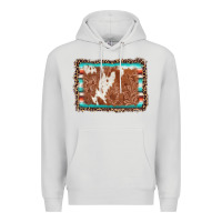 Dove Grey leopard serape cowhide  leather background Premium Hoodie - AdoDesignShop