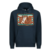 Navy leopard serape cowhide  leather background Premium Hoodie - AdoDesignShop