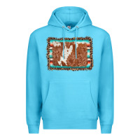 Ocean Blue leopard serape cowhide  leather background Premium Hoodie - AdoDesignShop
