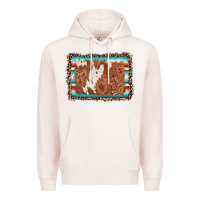 Pale Pink leopard serape cowhide  leather background Premium Hoodie - AdoDesignShop