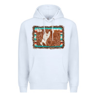 White leopard serape cowhide  leather background Premium Hoodie - AdoDesignShop
