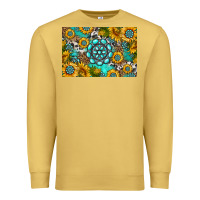 Antique Gold western turquoise and sunflowers skinny metal can holder Premium Sweatshirt - HRA Design Shop