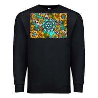 Black western turquoise and sunflowers skinny metal can holder Premium Sweatshirt - HRA Design Shop