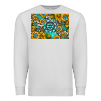 Dove Grey western turquoise and sunflowers skinny metal can holder Premium Sweatshirt - HRA Design Shop