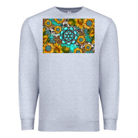 Heather Grey western turquoise and sunflowers skinny metal can holder Premium Sweatshirt - HRA Design Shop
