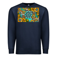 Navy western turquoise and sunflowers skinny metal can holder Premium Sweatshirt - HRA Design Shop