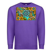 Purple western turquoise and sunflowers skinny metal can holder Premium Sweatshirt - HRA Design Shop