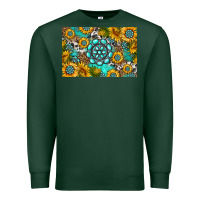 Sports Green western turquoise and sunflowers skinny metal can holder Premium Sweatshirt - HRA Design Shop