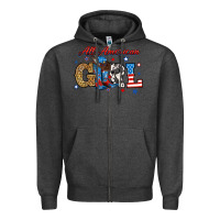 Charcoal Heather all american girl Zipper Hoodie - RanaPortraitStore