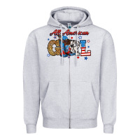 Heather Grey all american girl Zipper Hoodie - RanaPortraitStore