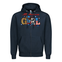Navy all american girl Zipper Hoodie - RanaPortraitStore