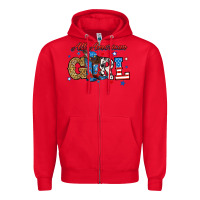 Red all american girl Zipper Hoodie - RanaPortraitStore