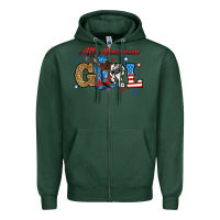Sports Green all american girl Zipper Hoodie - RanaPortraitStore
