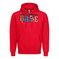 Red all american babe Zipper Hoodie - RanaPortraitStore