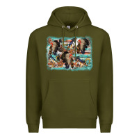 Army Green indian western background Premium Hoodie - AdoDesignShop