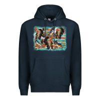 Navy indian western background Premium Hoodie - AdoDesignShop