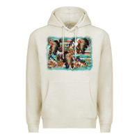 Oatmeal Heather indian western background Premium Hoodie - AdoDesignShop