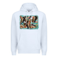 White indian western background Premium Hoodie - AdoDesignShop