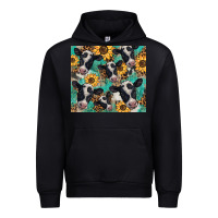 Black western leopard sunflower black and white  cow Urban Hoodie - BarkalooDesign