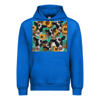 Cobalt western leopard sunflower black and white  cow Urban Hoodie - BarkalooDesign