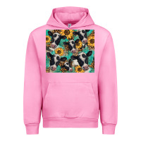 Fuchsia Pink western leopard sunflower black and white  cow Urban Hoodie - BarkalooDesign