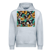 Heather Grey western leopard sunflower black and white  cow Urban Hoodie - BarkalooDesign