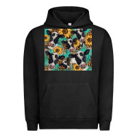 Pigment Black western leopard sunflower black and white  cow Urban Hoodie - BarkalooDesign