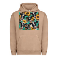 Pigment Burro western leopard sunflower black and white  cow Urban Hoodie - BarkalooDesign