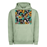 Pigment Oil Green western leopard sunflower black and white  cow Urban Hoodie - BarkalooDesign