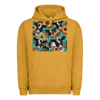 Pigment Peanut Butter western leopard sunflower black and white  cow Urban Hoodie - BarkalooDesign