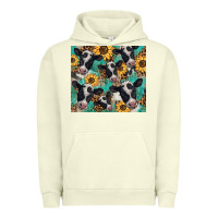 Pigment Pistachio western leopard sunflower black and white  cow Urban Hoodie - BarkalooDesign