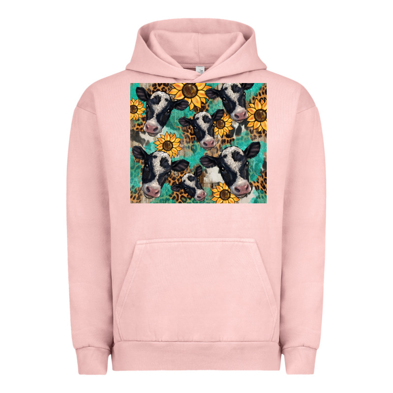 Western Leopard Sunflower Black And White  Cow Urban Hoodie by BarkalooDesign | Teevron